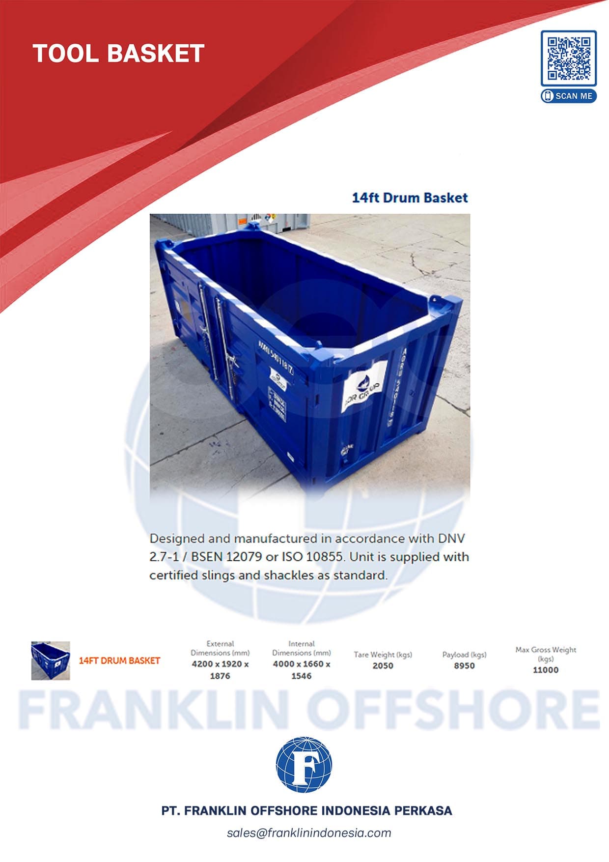 Drum basket — 14 ft