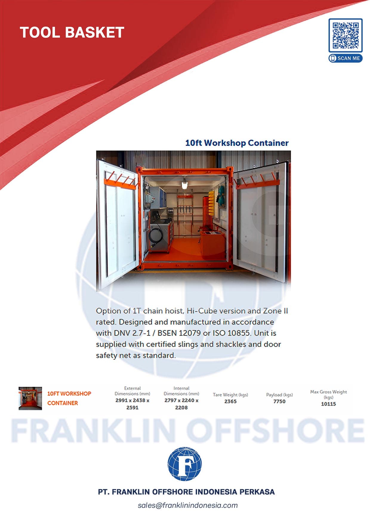 Workshop container — 10 ft