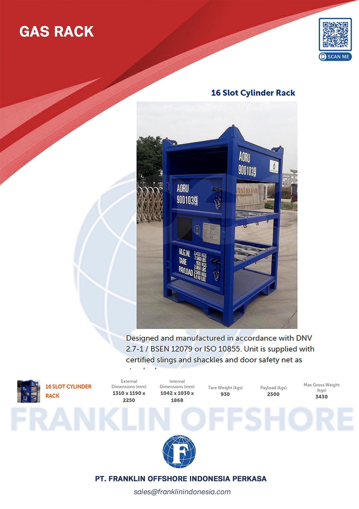 Cylinder rack — 16 slots
